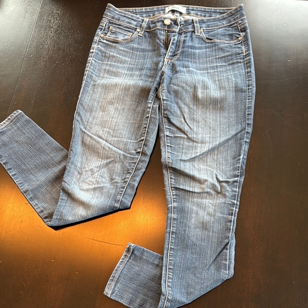 PAIGE Blue Skinny Jeans with Distressed Details